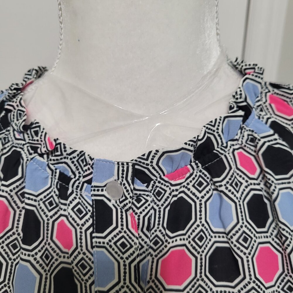 Ruby Rd Oh Happy Day Button Front Ruffled Neck Blouse - Picture 3 of 10